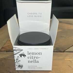 NWT in box, lemon citronella outdoor incense cones. 20 cones.